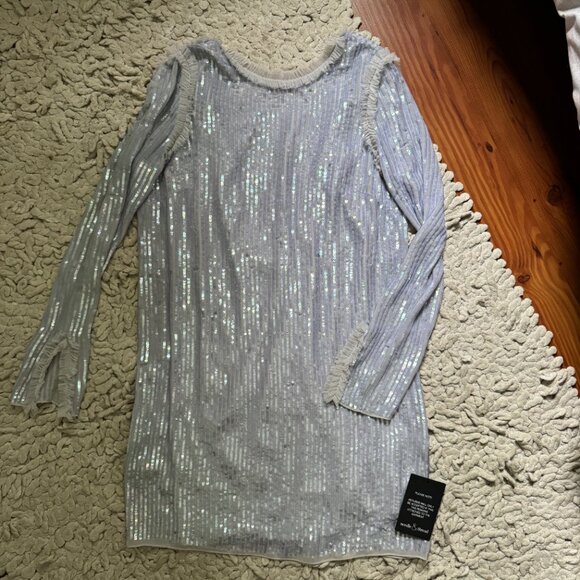 NWT BHLDN Needle & Thread Shimmer Long Sleeve Mini Dress Sz XS - Picture 5 of 12